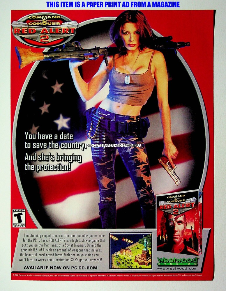 Command & Conquer Red Alert 2 Westwood Studios 2000 PC Print Magazine Ad Poster