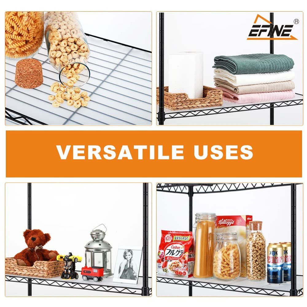 EFINE 2-Pack 3-Shelf Shelving Unit with 3-Shelf Liners, Adjustable Rack, Stee...