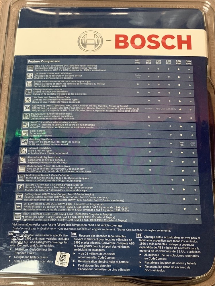 BOSCH OBD1200 Code Connect with ABS Coverage **SEALED**