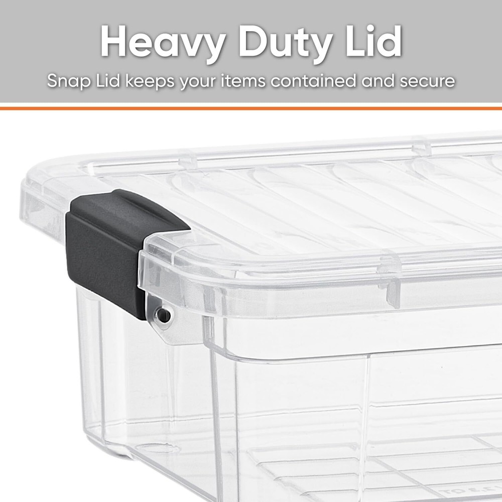 Superio Clear Storage Bin with Lid, Plastic Storage Box for Home- 2.3 Quart