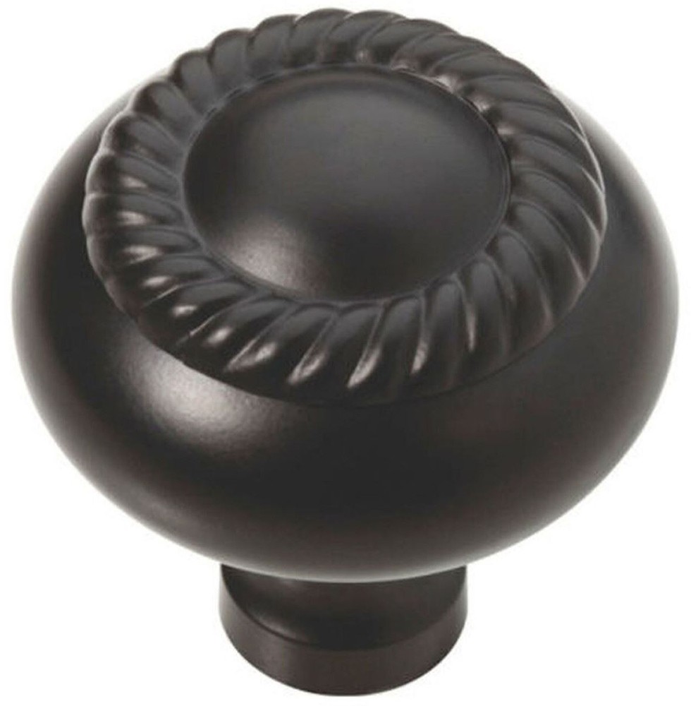 1-1/4" Rope Edge Knob Flat Black