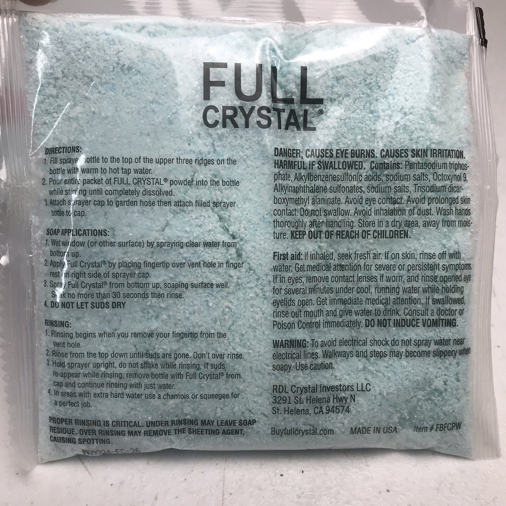 2 Full Crystal Window Cleaner 4 Oz Refill Packs