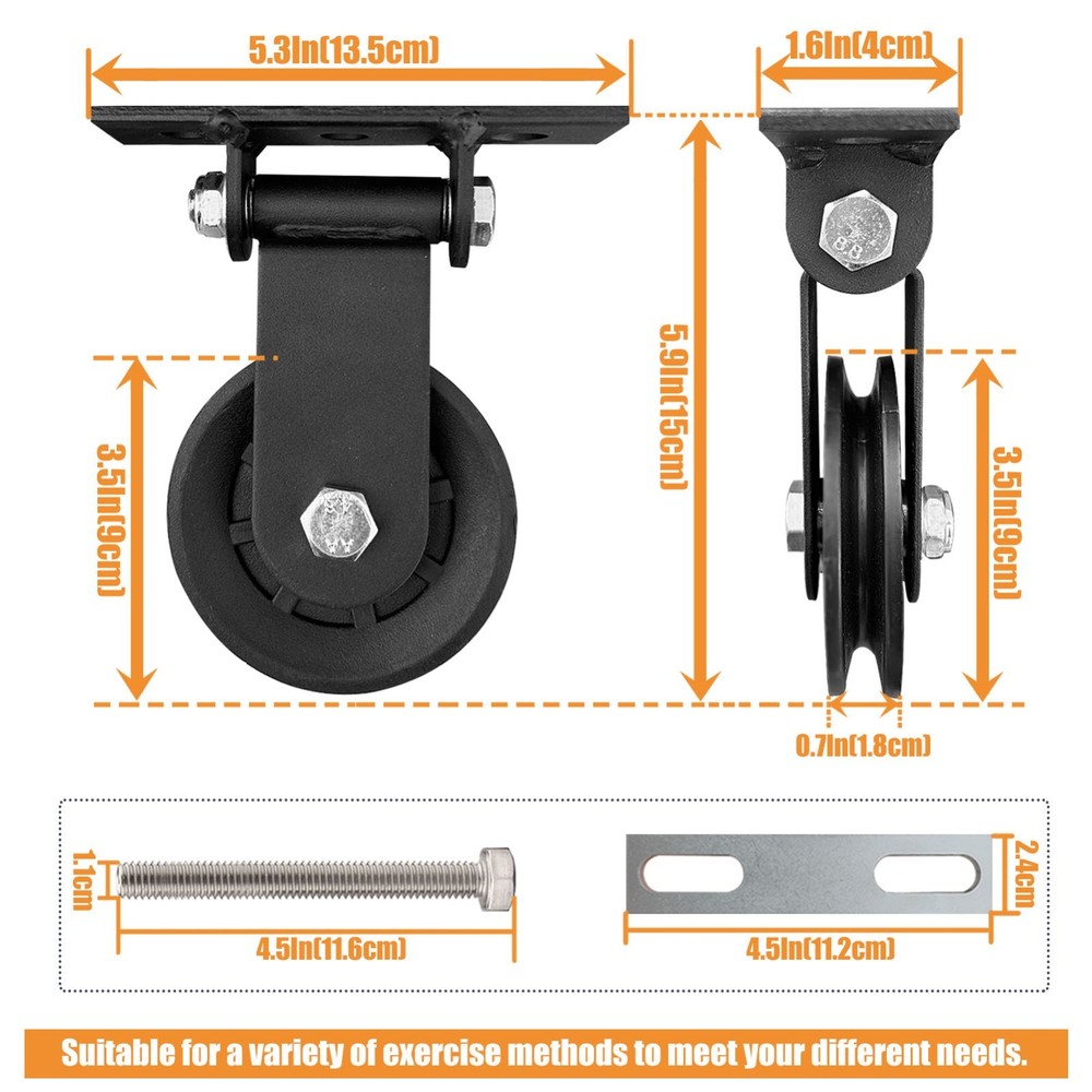 Power Rack Swing Pulley System Attachment LAT Pulldown Machine Cable for Home