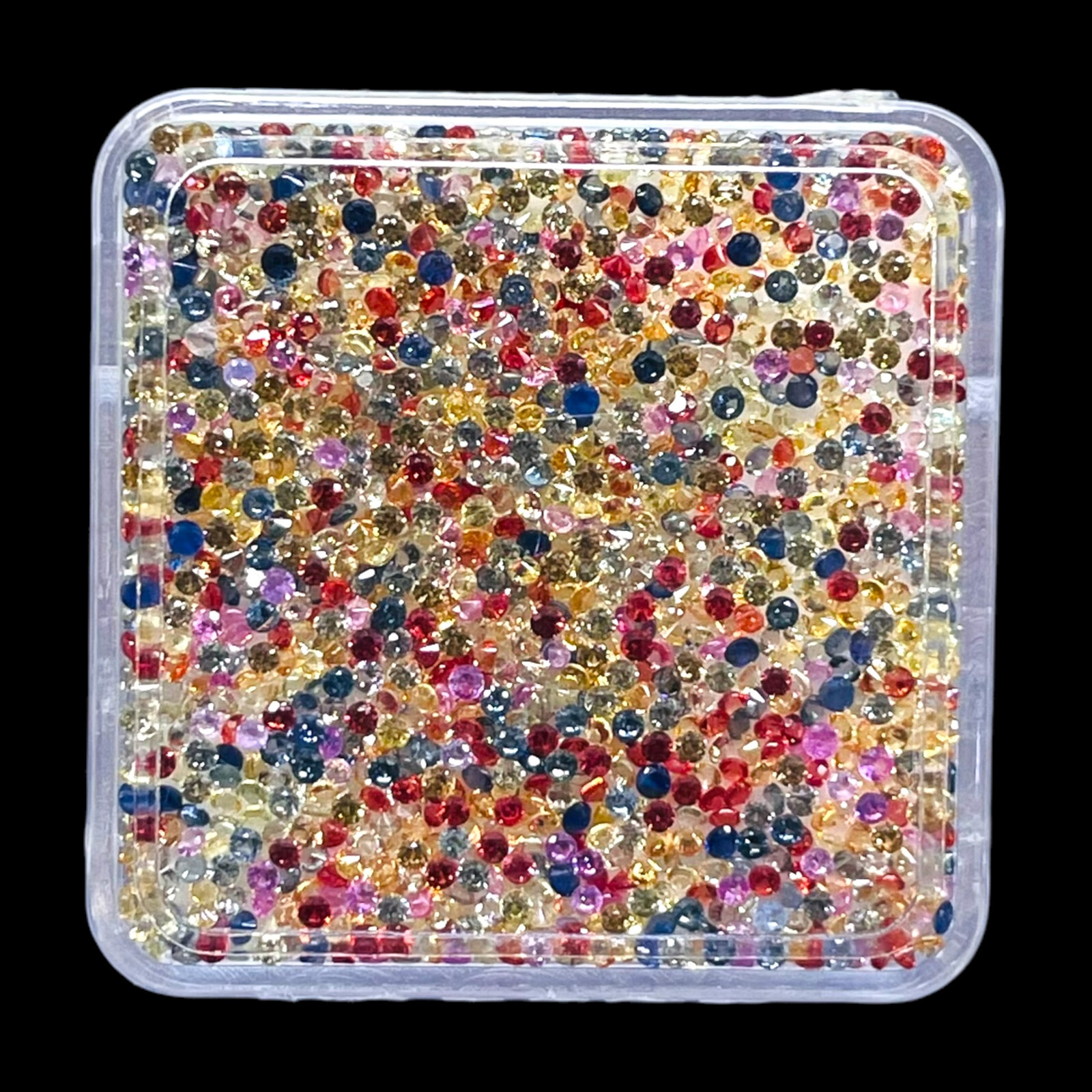 100 Pcs Natural Multi Sapphire 1mm Round Diamond Cut Dazzling Loose Gemstone Lot