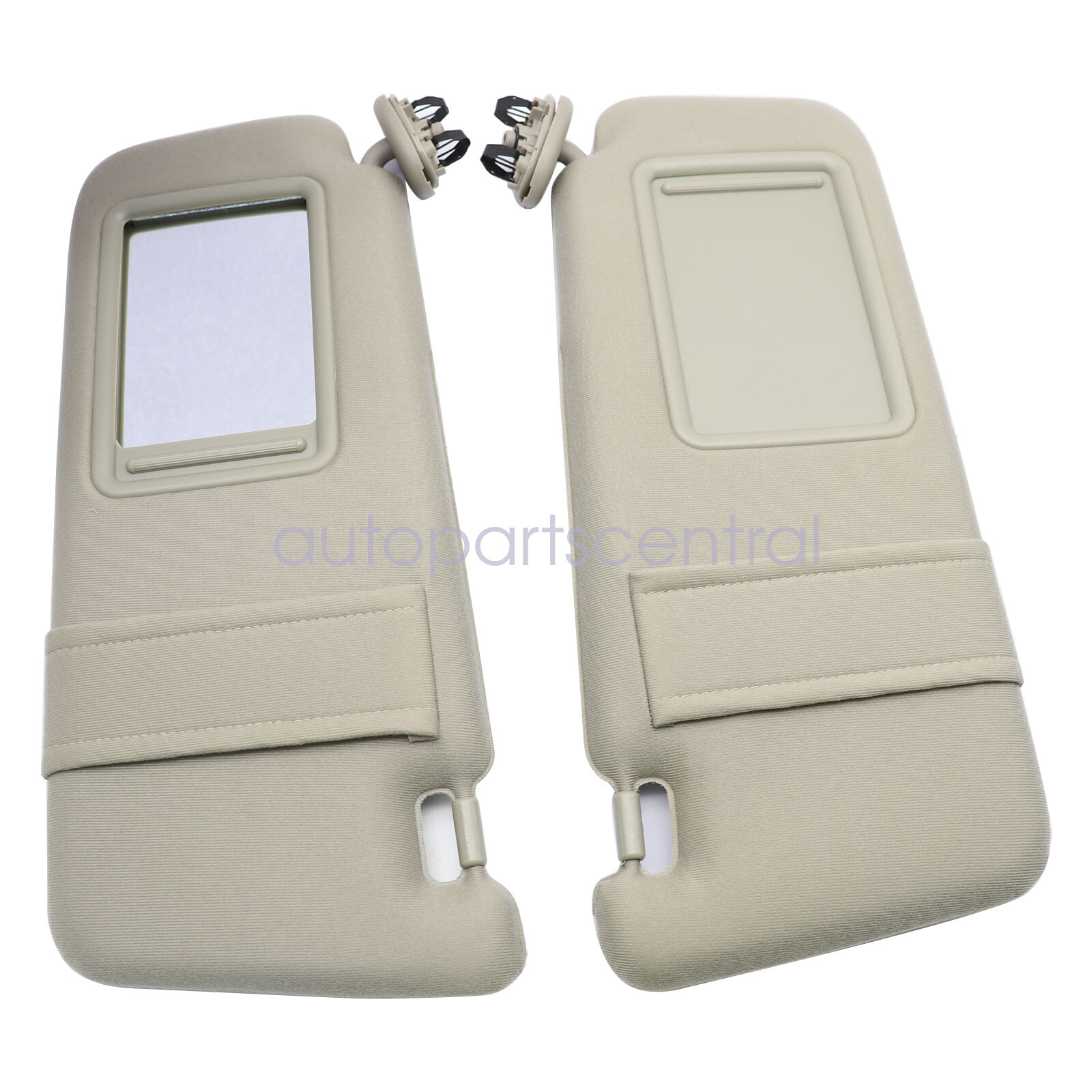 Fit 2007-2011 Toyota Camry 2.4 2.5 3.5L Tan Beige Sun Visor Pair Left Right 2pcs
