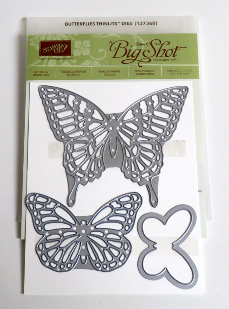 Stampin' Up BUTTERFLIES THINLITS DIES 3pc Set #137360 ALL OCCASION BUTTERFLY