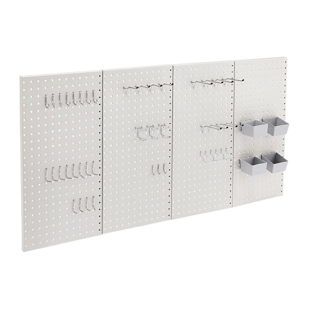 Amazon Basics Rectangular Metal Pegboard Wall Organizer, Tool Storage Organiz...