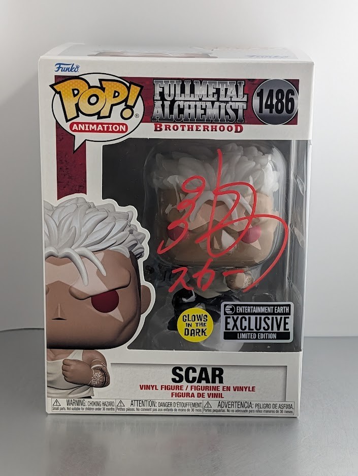 Ryotaro Okiayu JVA Signed Autographed Funko Pop #1486 SCAR Fullmetal Alchemist