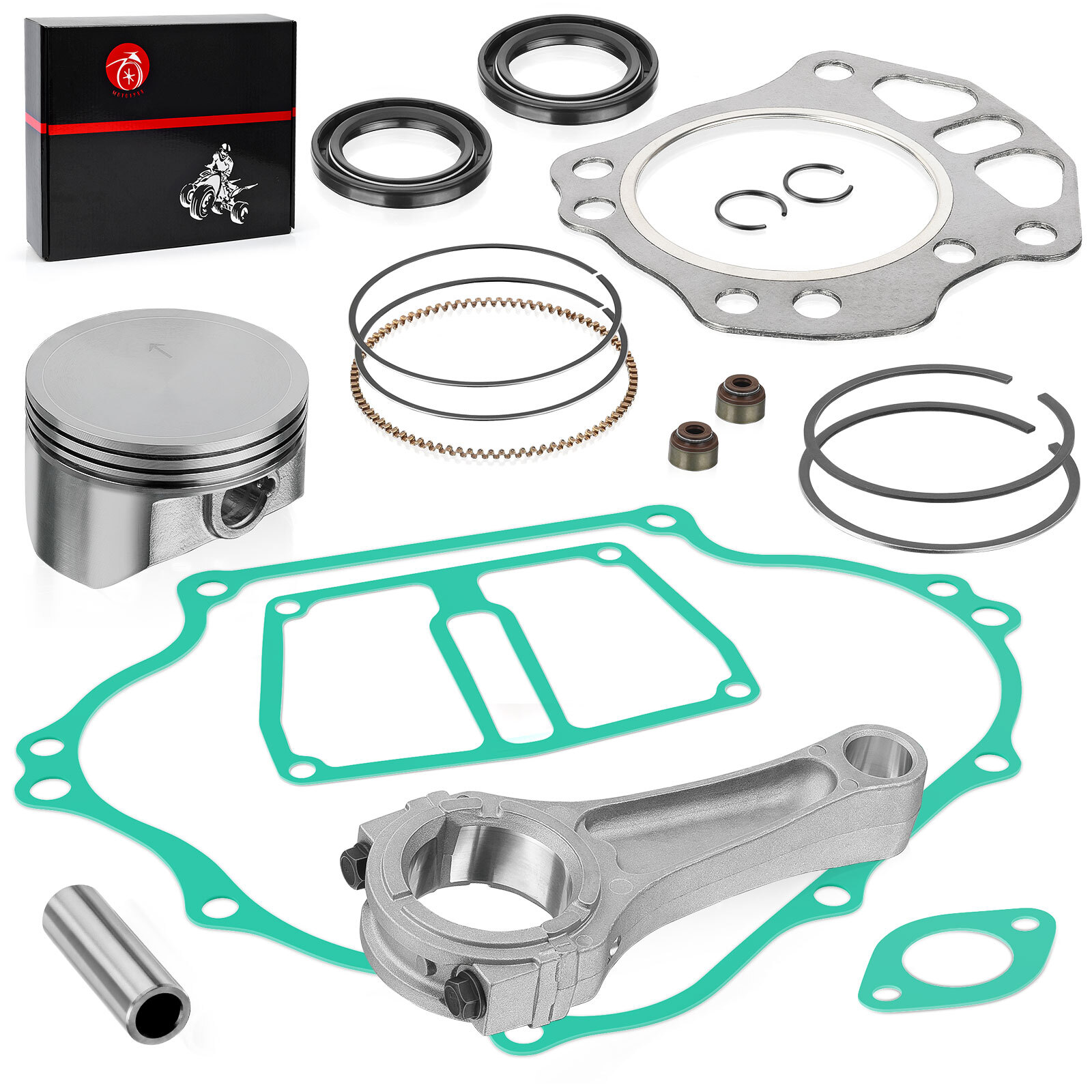 Engine Rebuild kit Piston Gaskets Connecting Rod for Kawasaki Mule 600 610 KAF40