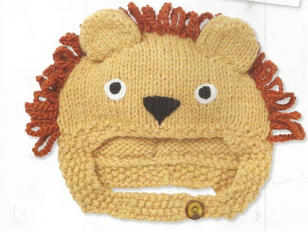 L0604 LEANDRO THE LION KID'S HAT KNITTING PATTERN