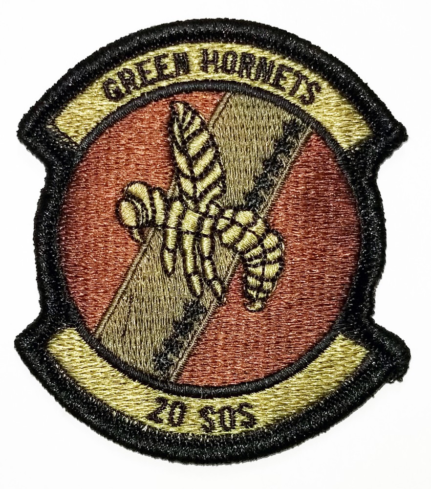 Air Force 20th Special Ops Squadron "Green Hornets" Subdued Hook Back Patch