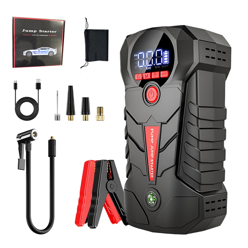 Portable Car Jump Starter with Air Compressor Inflator Air Pump Battery Charger