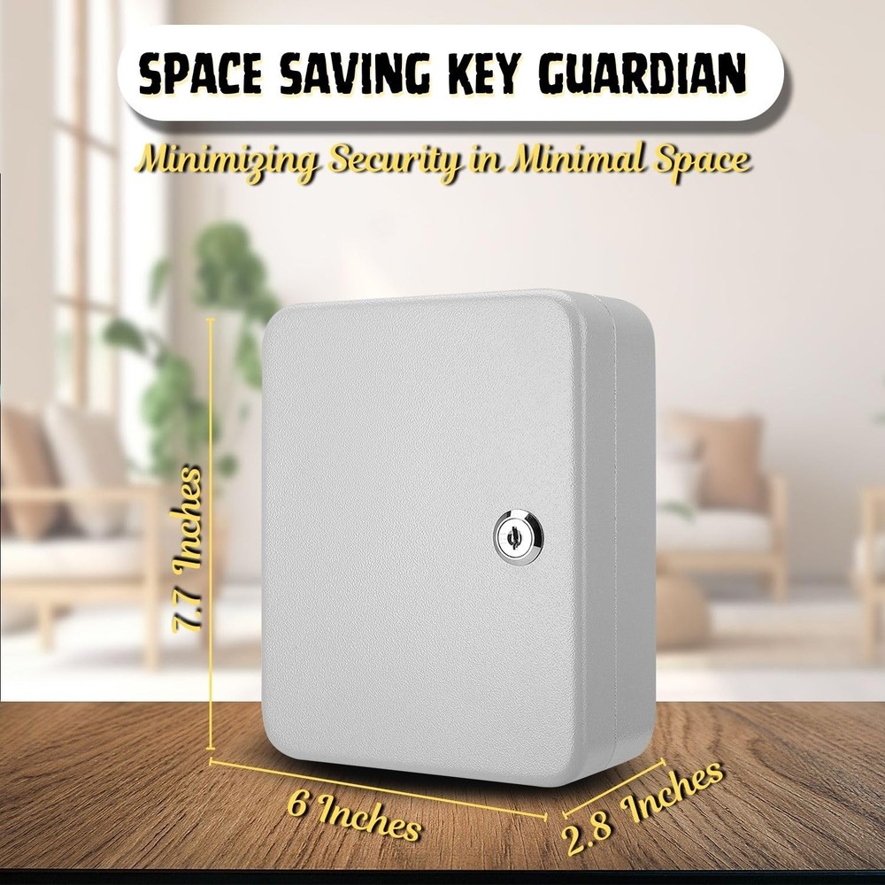 Key Box Wall Mount With Code - 40 Capacity Key Box Organizer, Lock Box Key Ho...