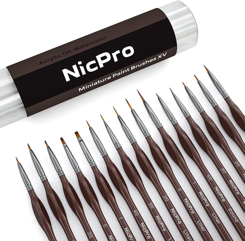 Professional 15 Brushes Set with Triangular Handles for Fine Detailing Art