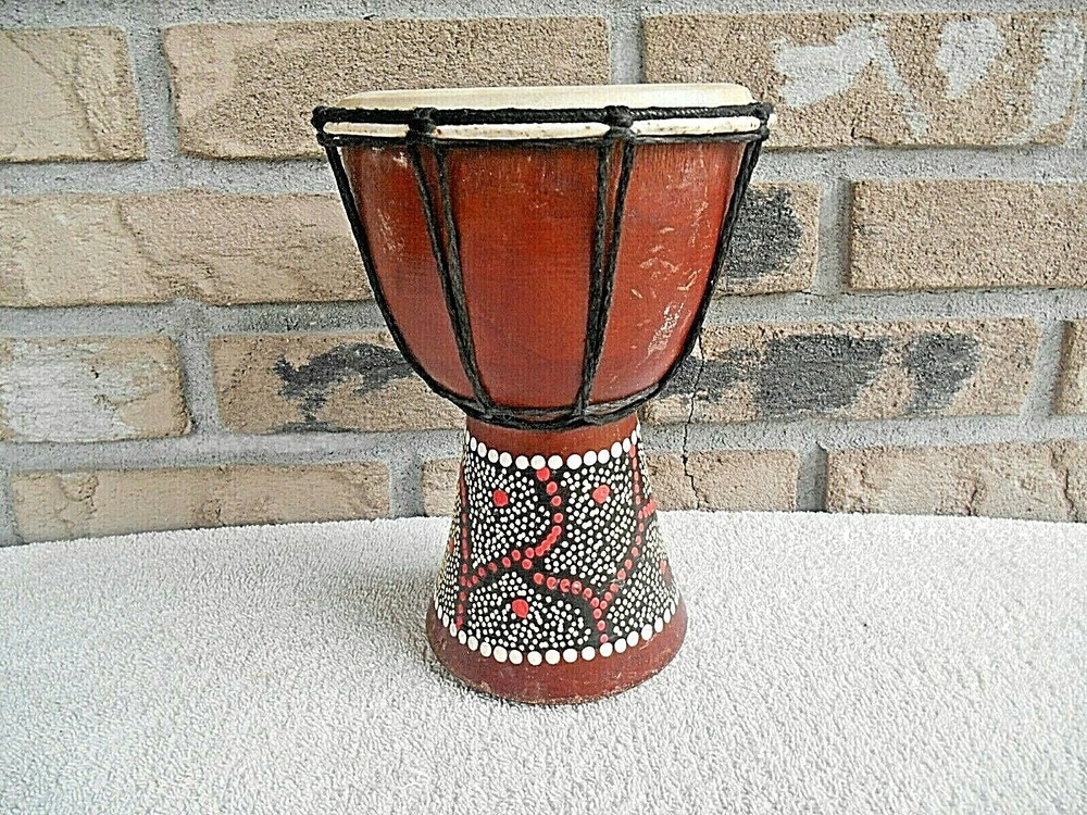 SMALL 8" TALL DECORATIVE DJEMBE HAND DRUM