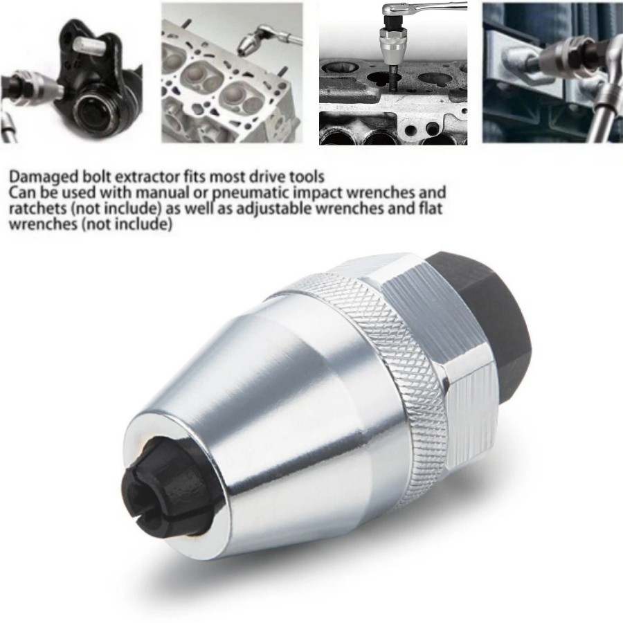 3/8" DRIVE DR UNIVERSAL BROKEN THREAD STUD EXTRACTOR TOOL REMOVER REMOVAL SOCKET