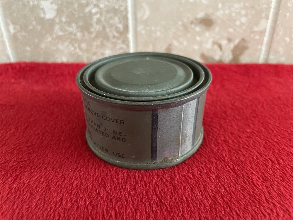 ORIGINAL WWII US ARMY MESS RATION FUEL TABLET HEATING TABLET TIN WW2