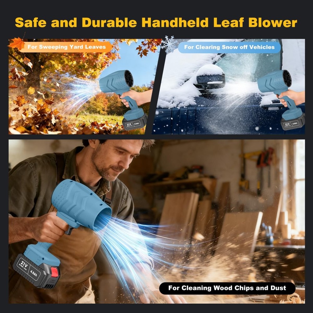 Electric Mini Leaf Blower, Powered Handheld Blower Leaf, Adjustable Wind Spee...