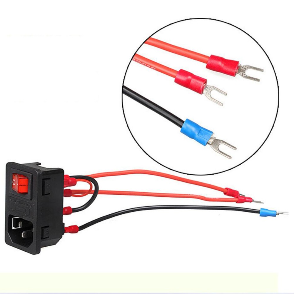1PC Power Switch Socket Module 220V/110V 10A With Fuse For 3D Printer Parts