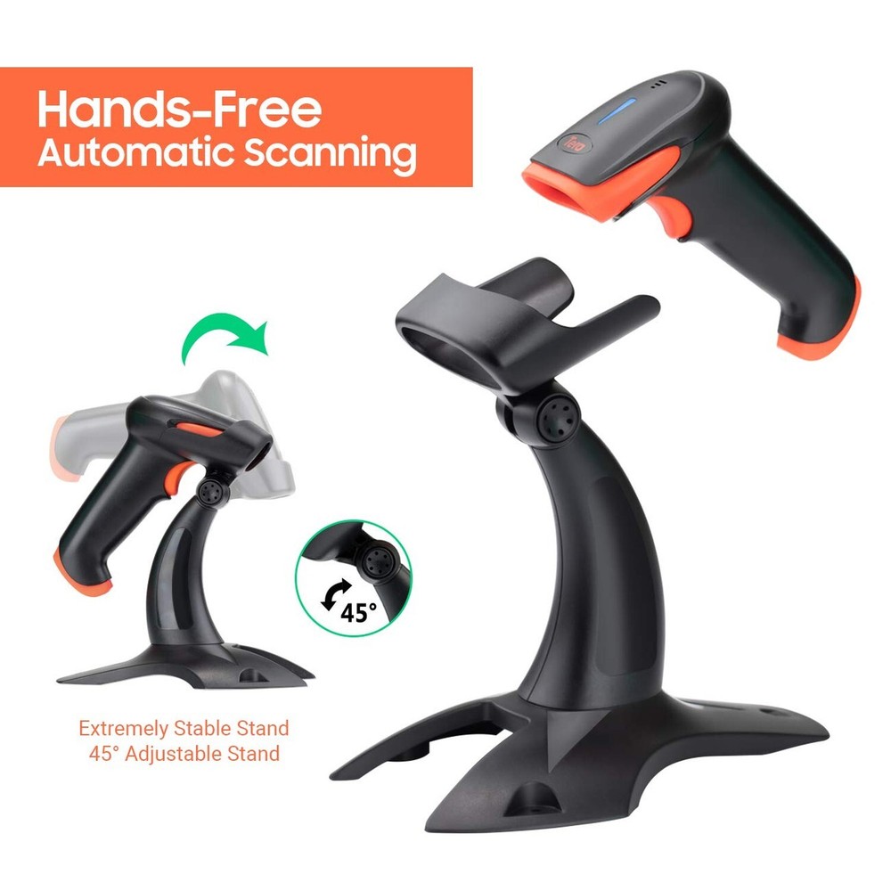 Tera Wireless 2D QR Barcode Scanner with Stand, 3 in 1 Compatible with Blueto...