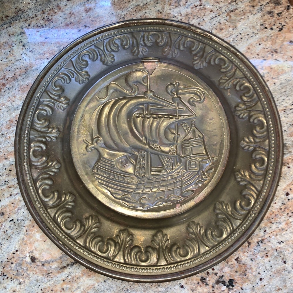 stamped brass plate nautical