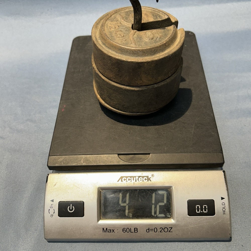 Vintage Platform Scale Weights And Hanger