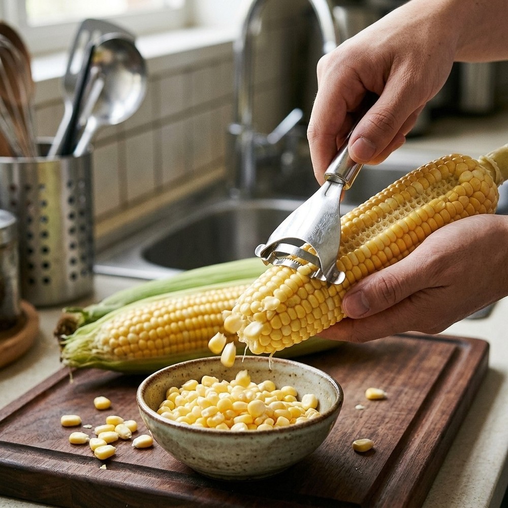 Easy Corn Stripper Tool Stainless Steel Corn Peeler for Kitchen Cooking