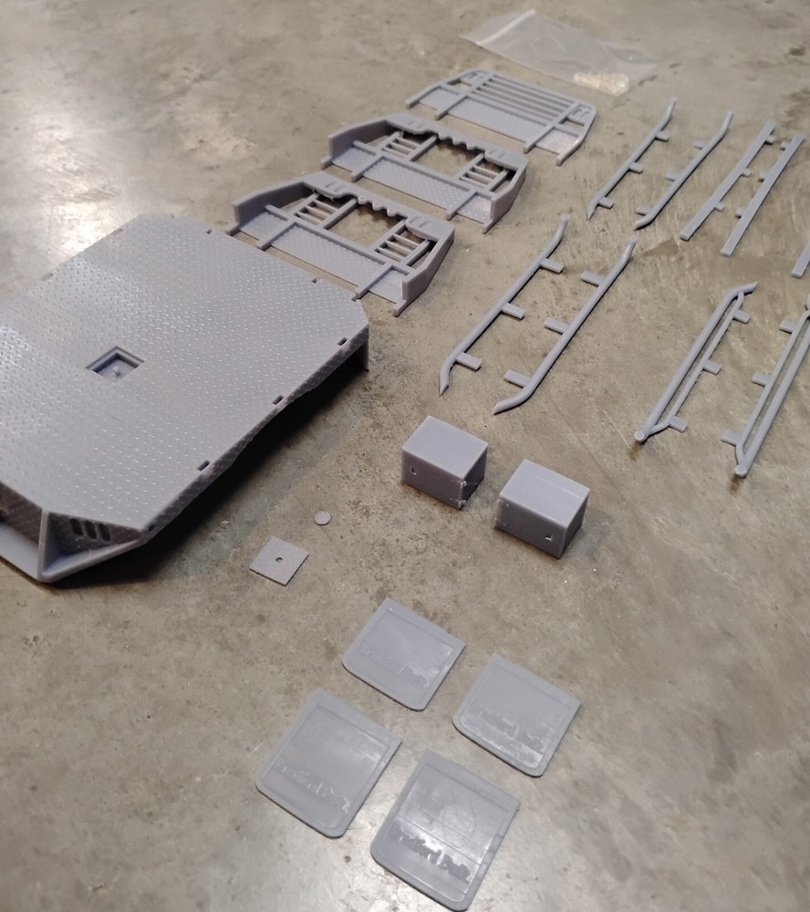 3D Printed 1/25 Bradford Built flat deck, 104mm width, Dually Version