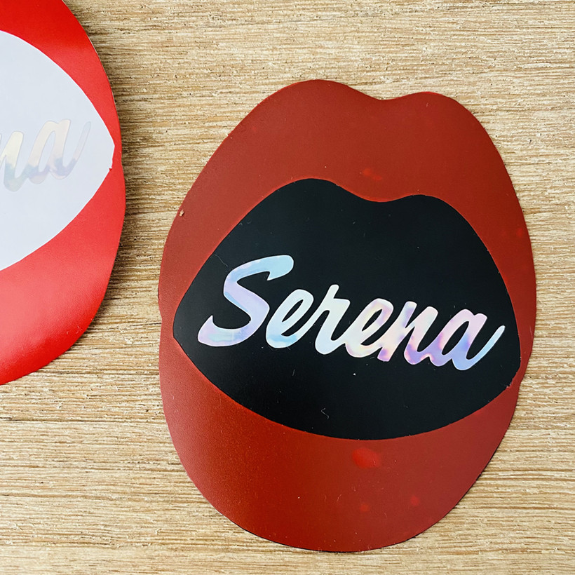 Personalized Custom Lips Name Sticker - 1 Pcs