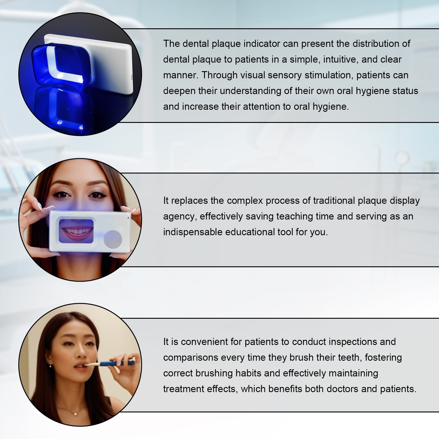 Electric Dental Plaque Indicator Detector Display Device Oral Hygiene Care White