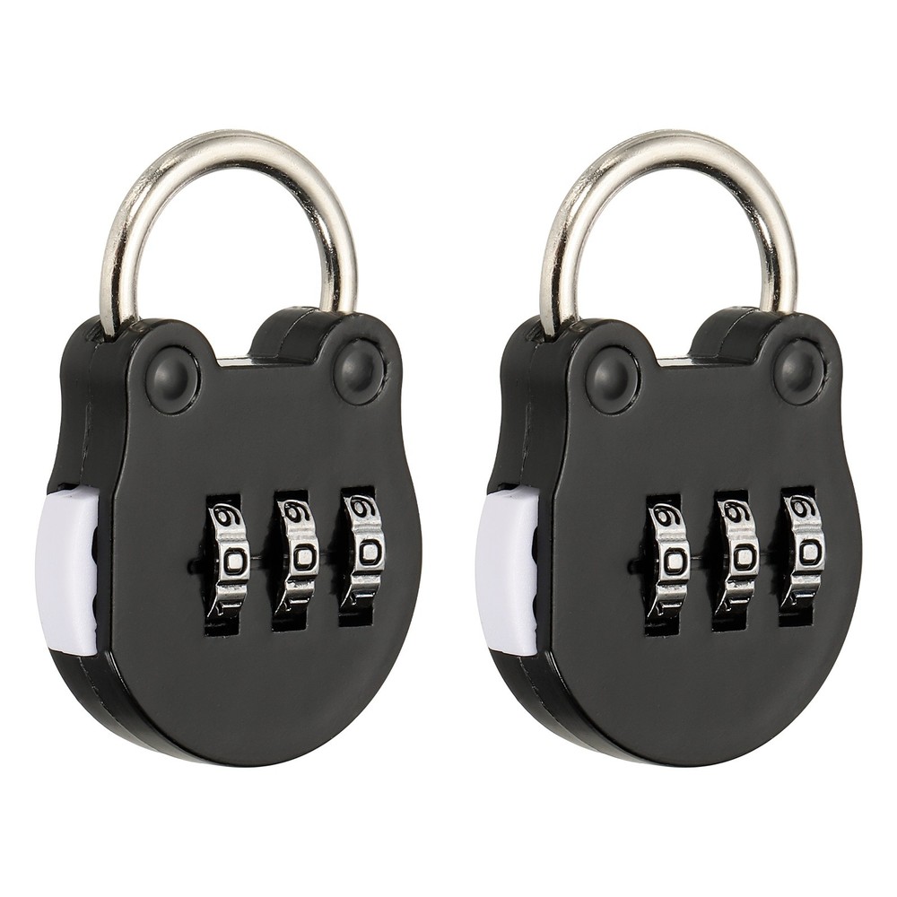 Combination Padlock (Small, Black)(2 Pcs),Cat Shackle Code Locks