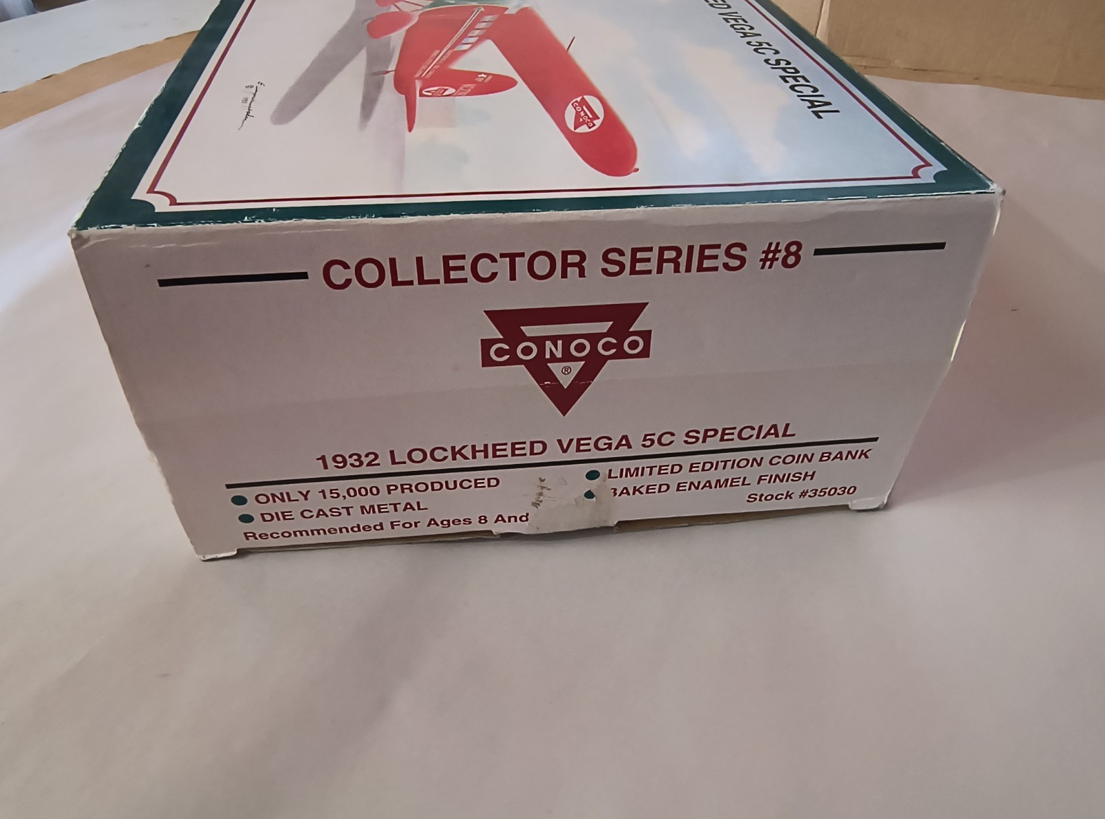 1932 Lockheed Vega 5C Special Conoco Diecast Plane Coin Bank Limited Edition '92