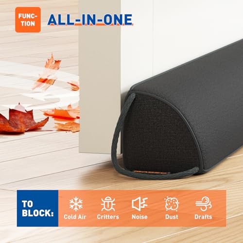 Door Draft Stopper 30 Inches, Weighted Triangular 30 inches triangle-black