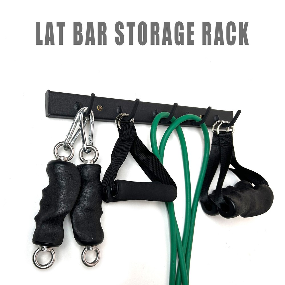 Storage Rack for Lat Pulldown Attachments Wall Mounted Lat Pull Down Bar for Gym