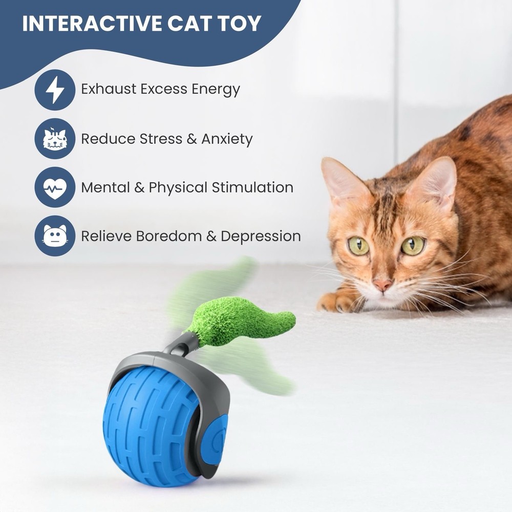 Speedy Tail 2.0 Automatic Interactive Cat Ball Toy – USB Rechargeable (2 pisces)