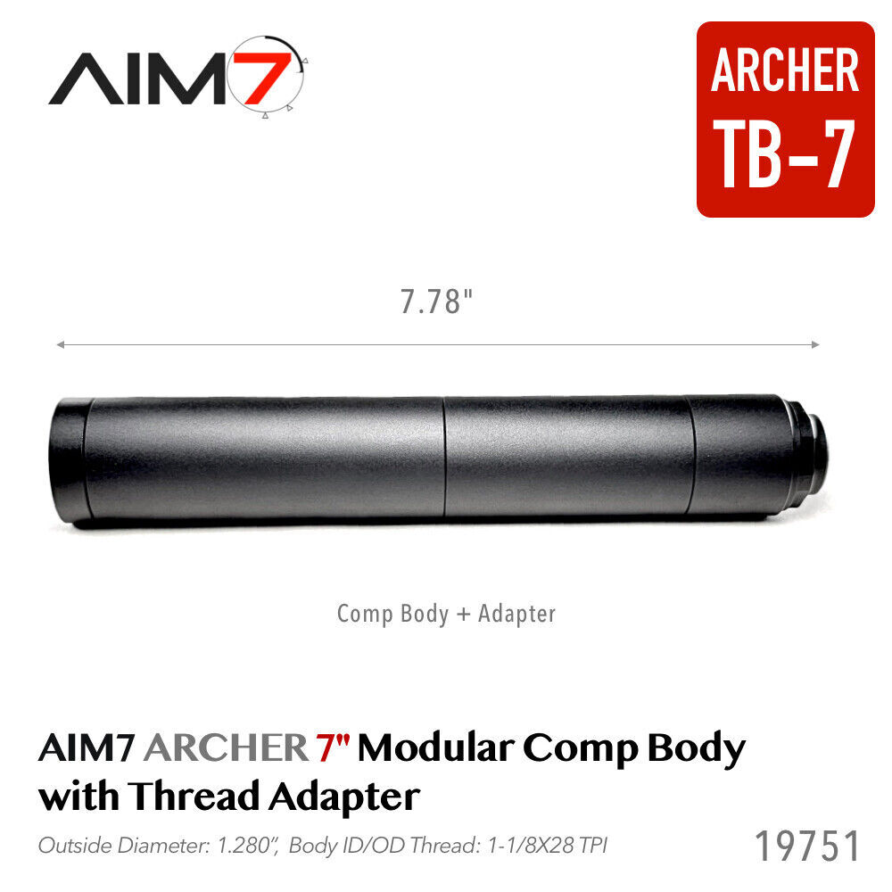 AIM7 Precision ARCHER TB Modular Linear Compensator Body w/ End Cap & Adapter