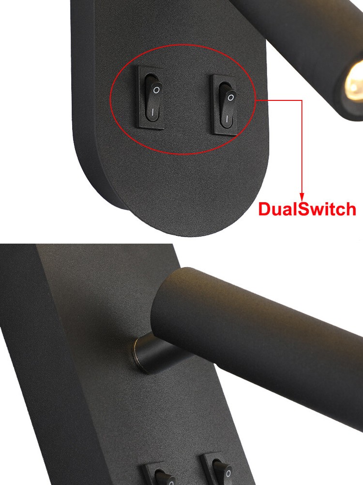 LED Wall Mounted Light Fixture Adjustable Spotlight Bedside Reading Lamp Switch