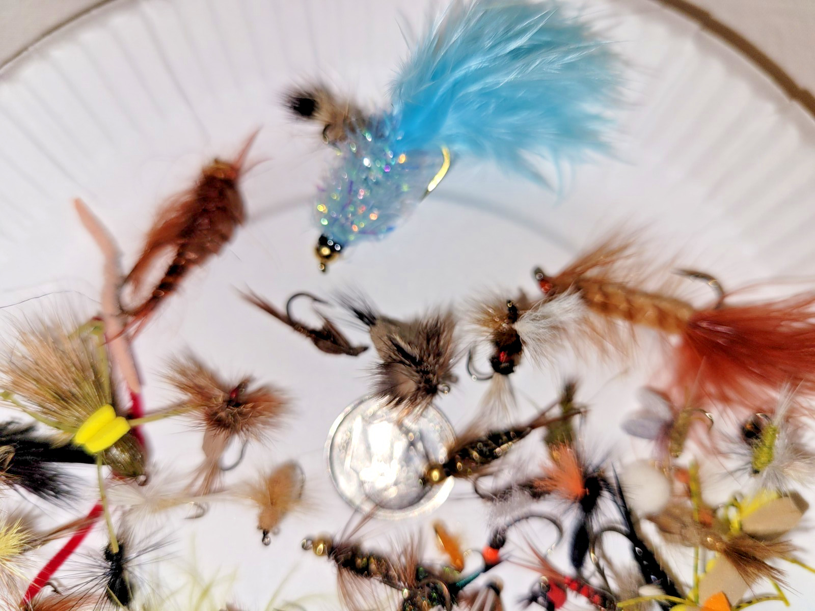 Lot of 50 FLY FISHING FLIES Assorted Sizes Patterns from a fisherman's stock L11
