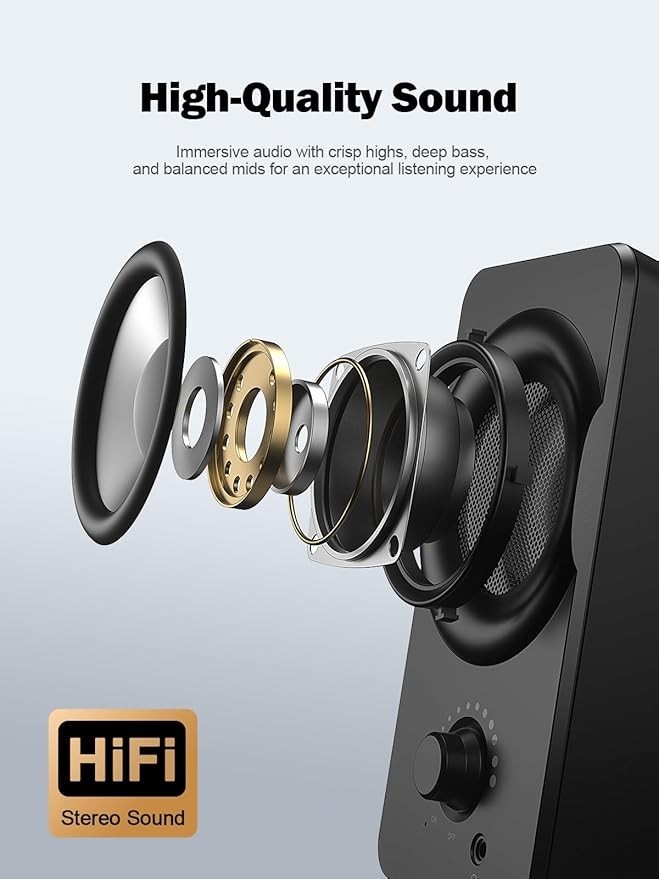 Bluedee Computer Speakers for Desktop PC, Plug & Play USB Speaker with 2 Speaker
