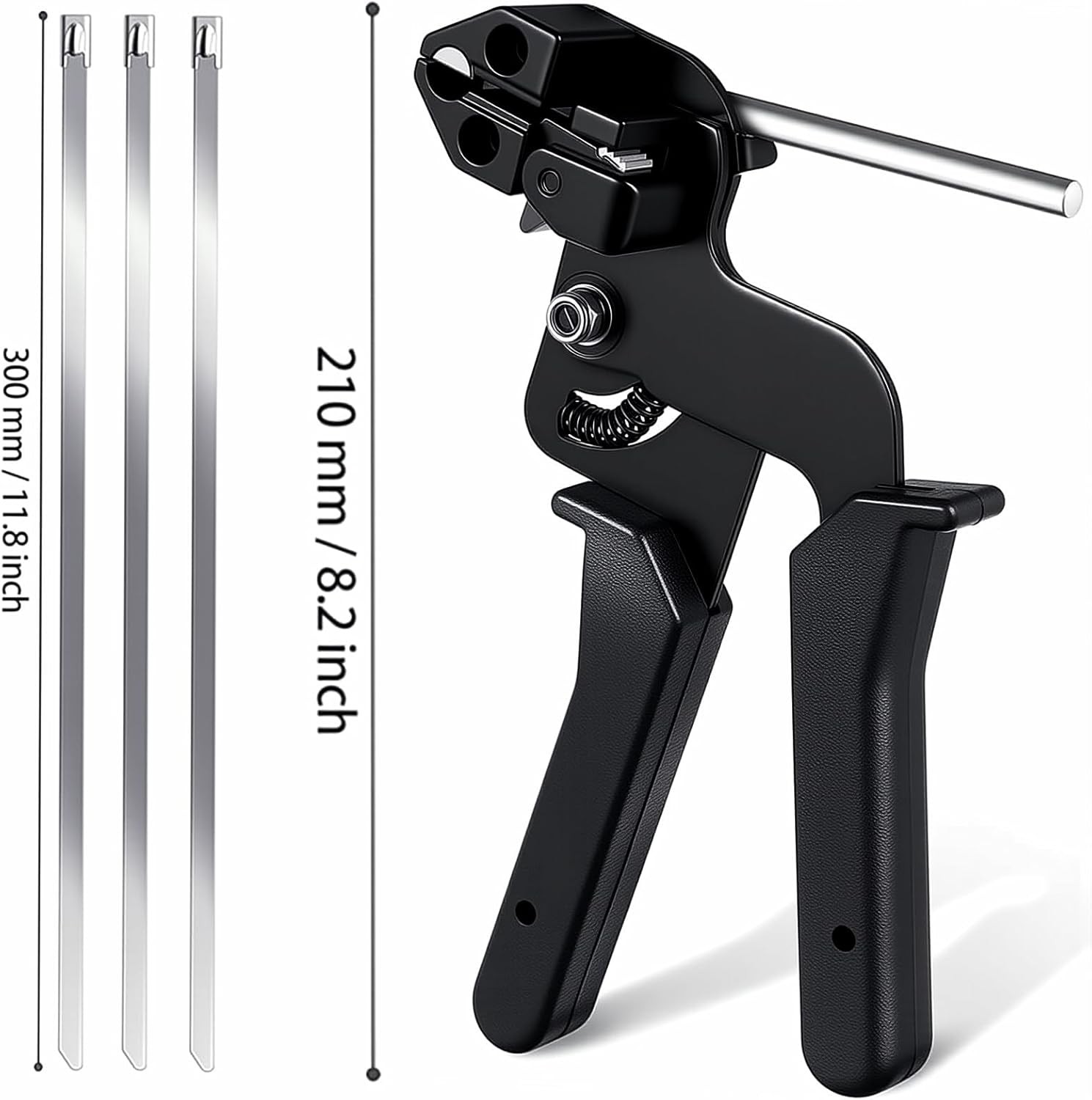 Metal Zip Ties with Stainless Steel Cable Tie Gun, Special Tool For Silver