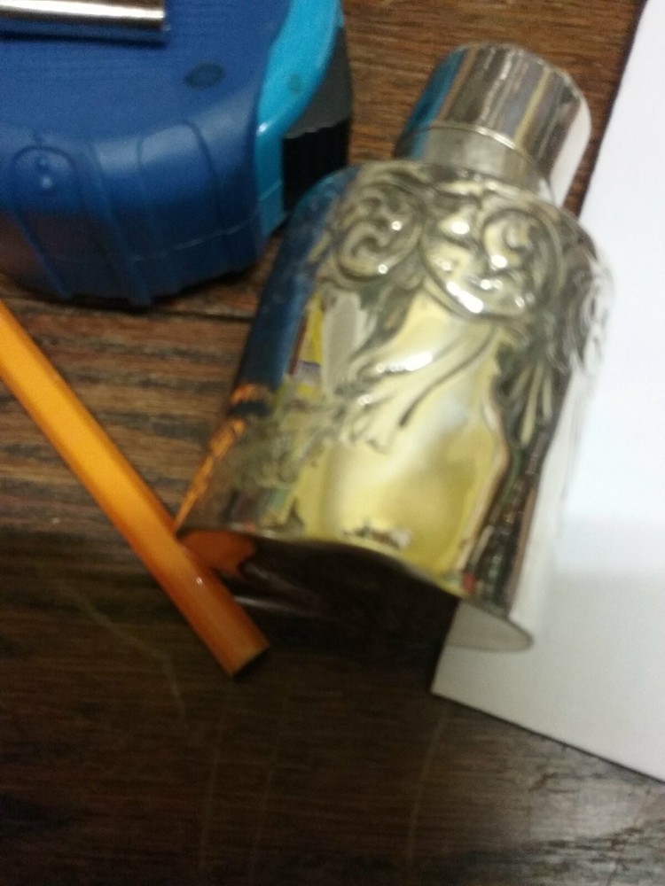 sterling silver ornate tea caddy