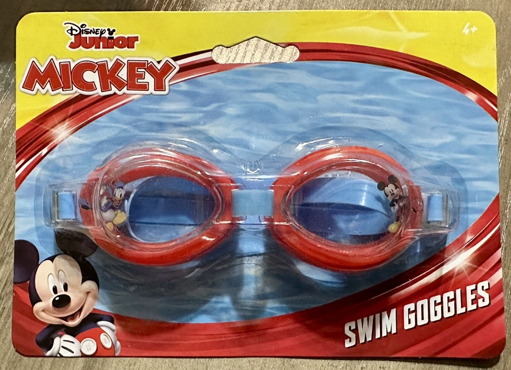 Disney Junior Mickey Mouse Swim Goggles, Adjustable, Ages 4+, NEW