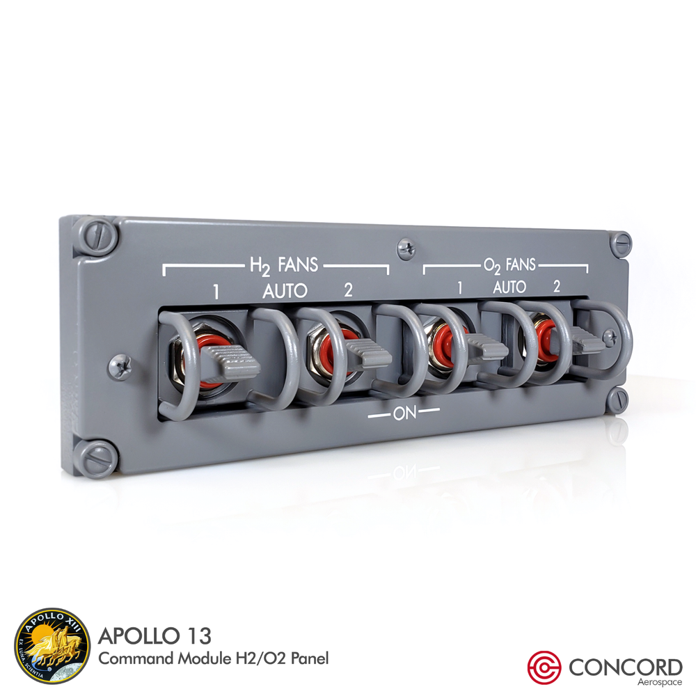 APOLLO 13 COMMAND MODULE QUAD SWITCH PANEL - H2-O2 FAN SWITCHES