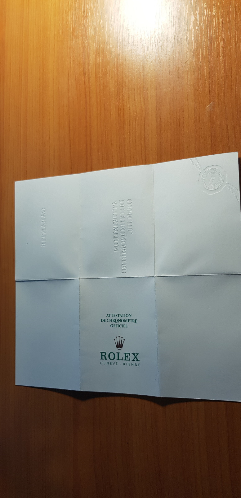 Rolex Oyster Perpetual Chronometre-Certific french blanc ref: 570.00