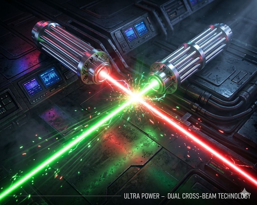 2PCS Red & Green Laser Pointer Adjustable Focus Beam Star Cap Astronomy Kit