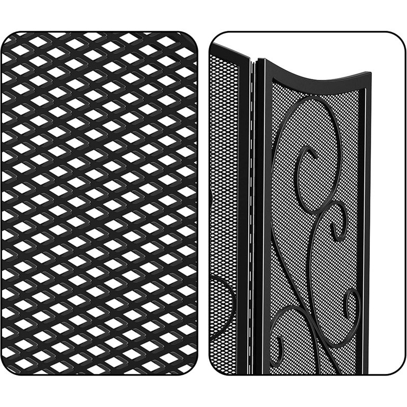 3 Panel Foldable Fireplace Screen Spark Guard Safety Accessories Fire Protection