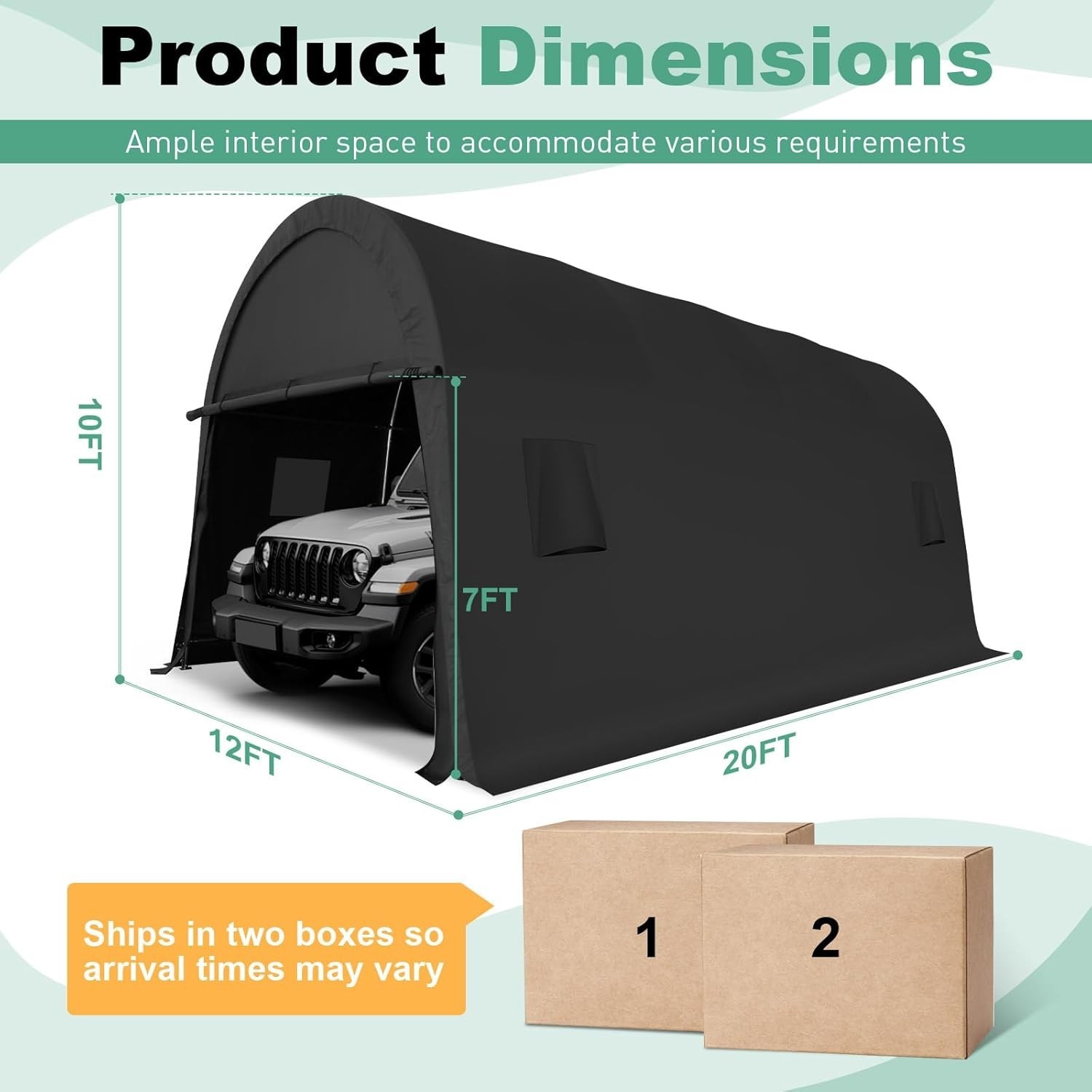 Carport 12x20/10x20/10x15FT Heavy Duty, Portable Garage, Carport Canopy Outdoor