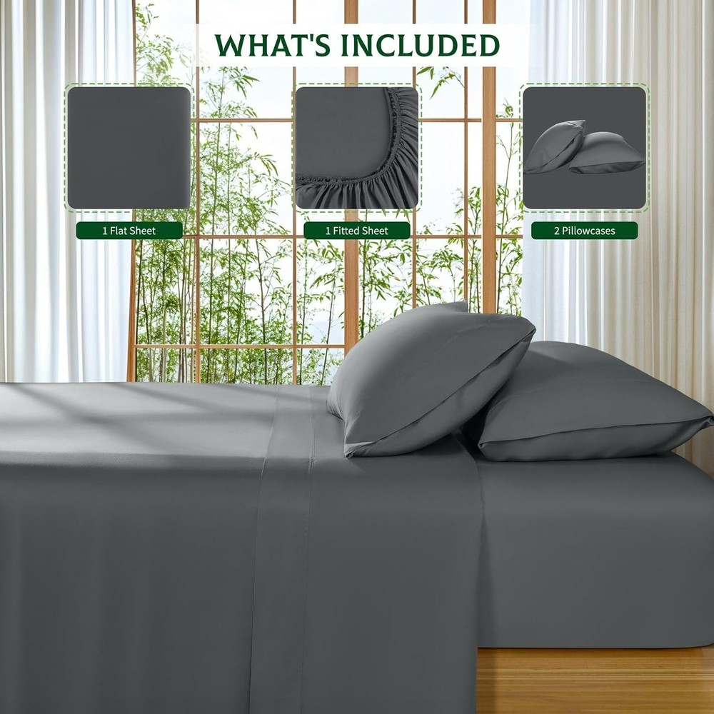 Luxury Viscose Bamboo Queen Bed Sheets - Extra Deep Pocket & Silky Soft