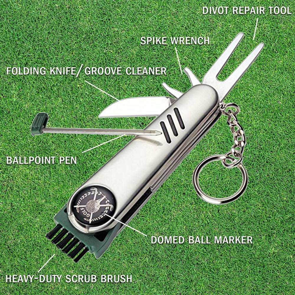 Deco Essentials Stainless Steel 7-in-1 Multi-Function Golf Tool
