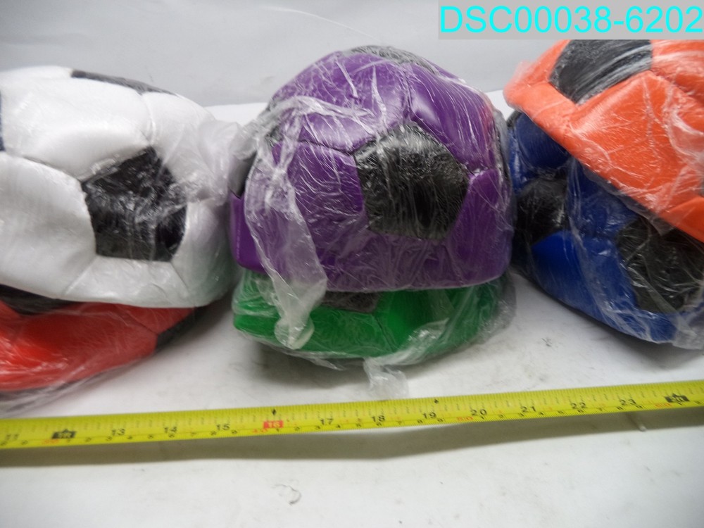 QTY=6: Multi Colored Deflated Soccer Balls
